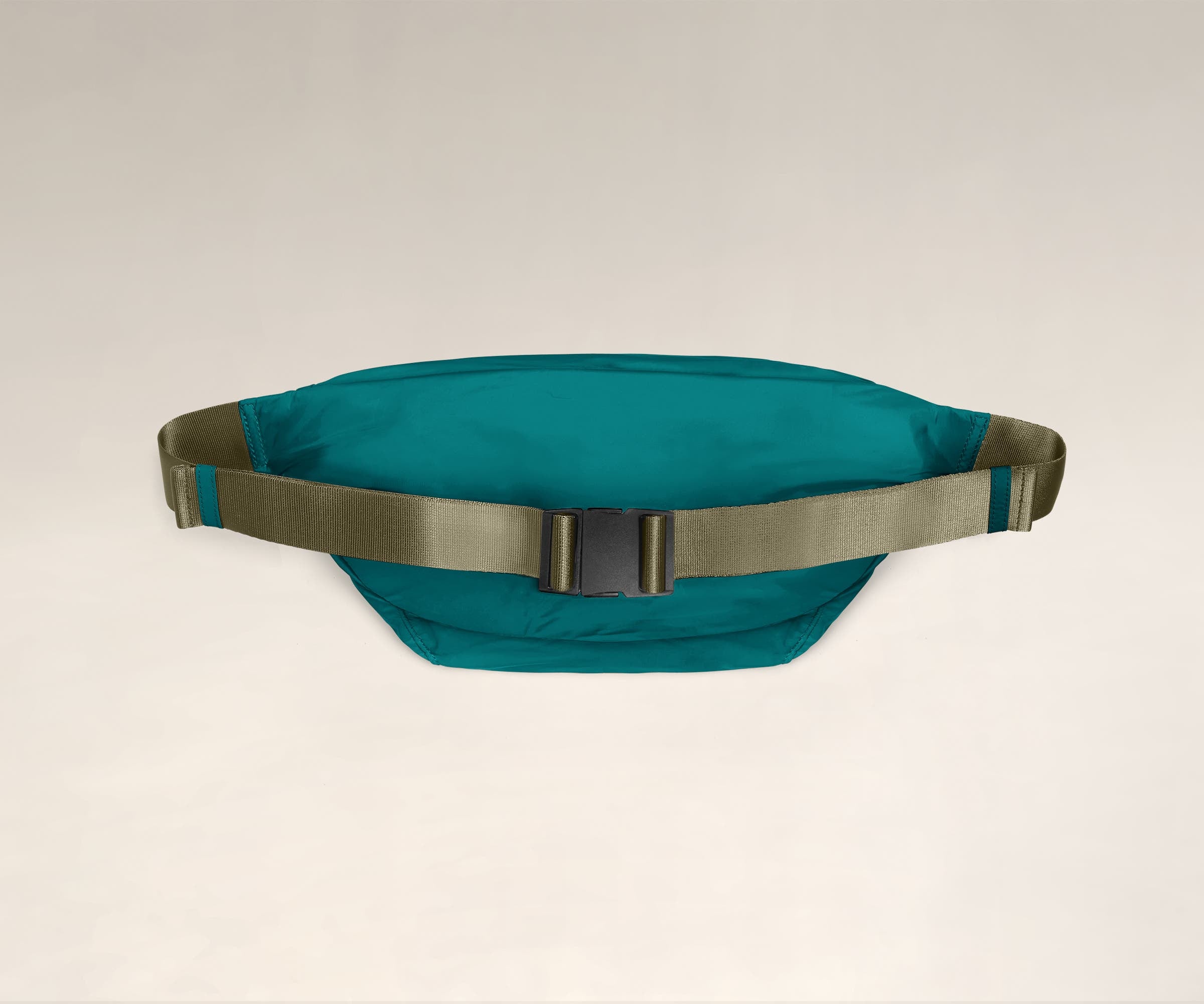 Back view of The Packable Sling Bag's adjustable crossbody strap and buckle closure