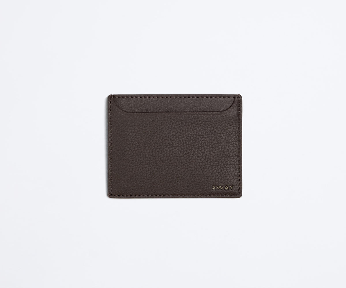 Front product view of the Card Case in Espresso Brown