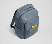 Front slip pocket with small notebook and charging cord