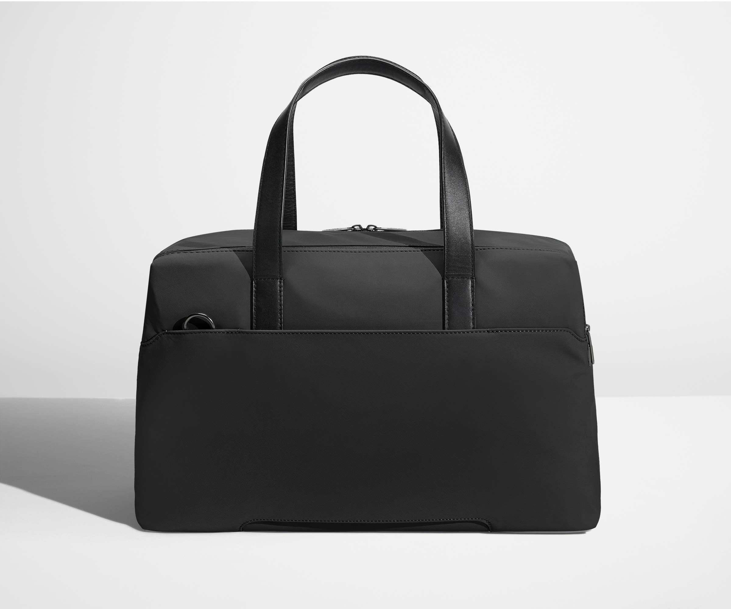 Back view of The Overnight bag with trolley sleeve pass-through