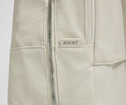 Close up view of the textured nylon material