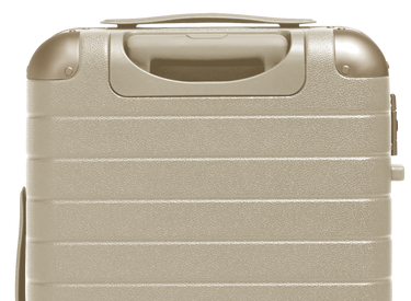 The Aluminum Edge Bigger Carry-On in Champagne White