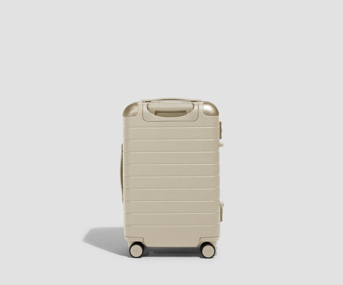 The Aluminum Edge Carry-On in Champagne White