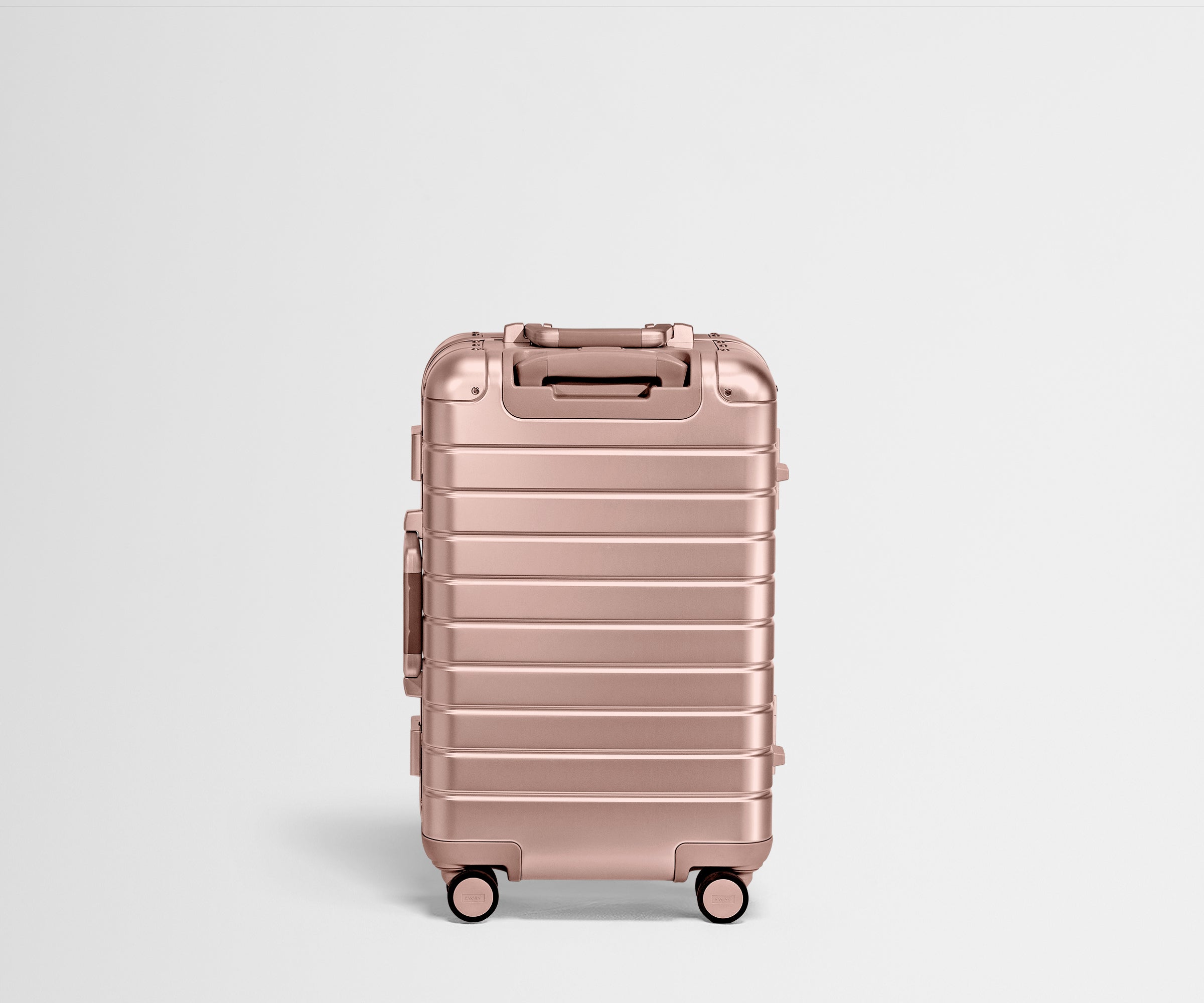 Back view of The Bigger Carry-On: Aluminum Edition in Rose Gold