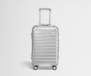 Front view of the Bigger Carry-On: Aluminum Edition in Silver