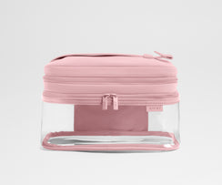 Clear Cosmetic Case in Blush Pink