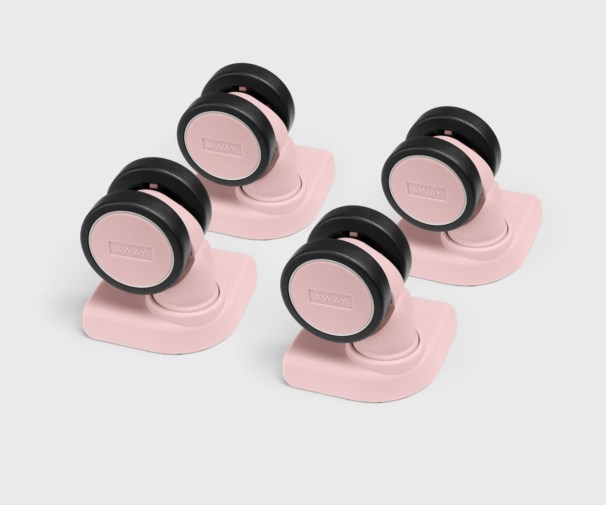 Custom Carry-On Wheel Set in Blush Pink