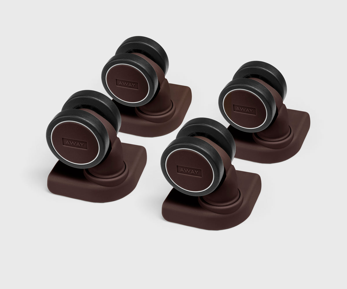 Custom Carry-On Wheel Set in Chocolate Brown