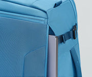 Laptop shown in the exterior laptop pocket