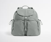 Gray backpack on a white background