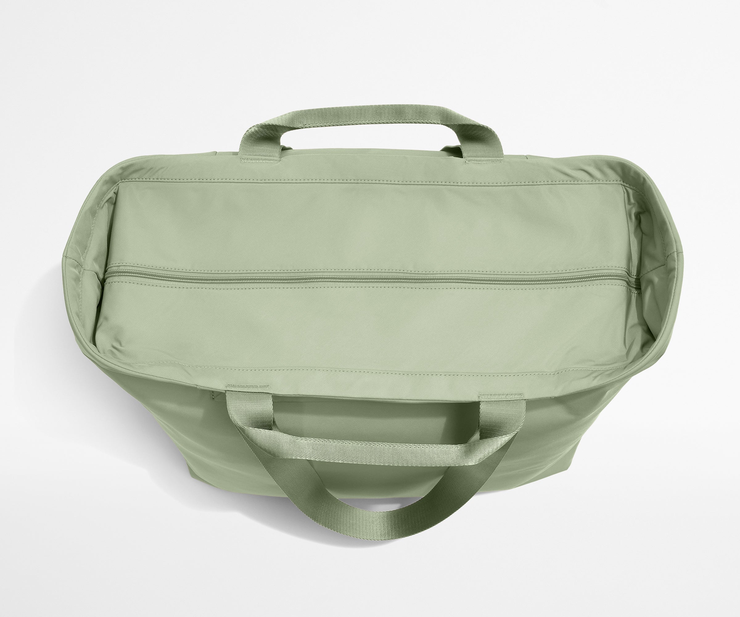 Top-down view of the Large Featherlight Tote showing zipper opening