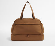 Front view of Featherlight Weekender with the handles up