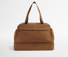 Front view of Featherlight Weekender with the handles up