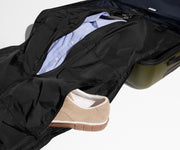 Shoes shown in the zipper side pocket