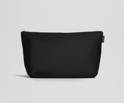 Black pouch on a light gray background