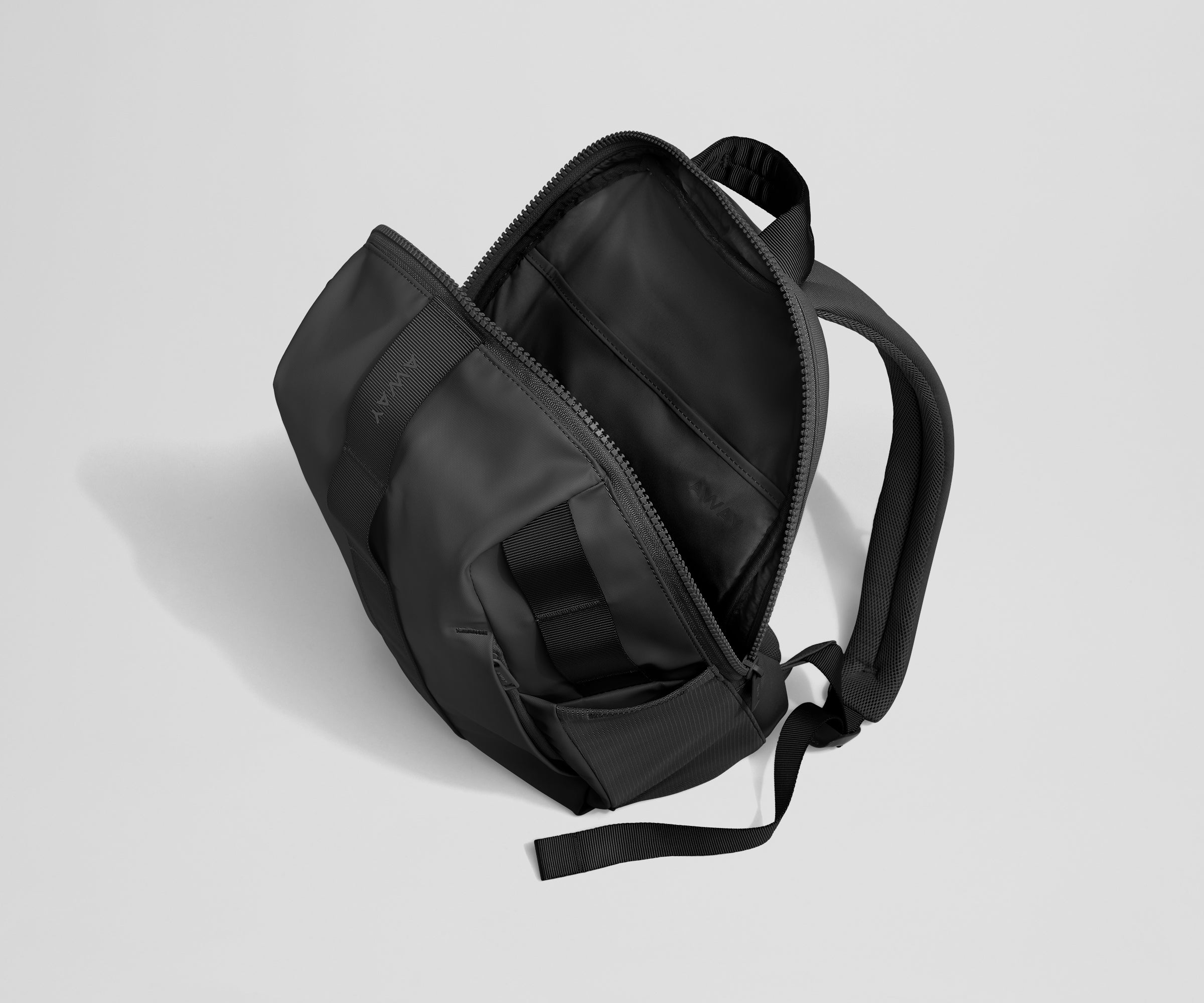 Open, unpacked view of the 20L backpack