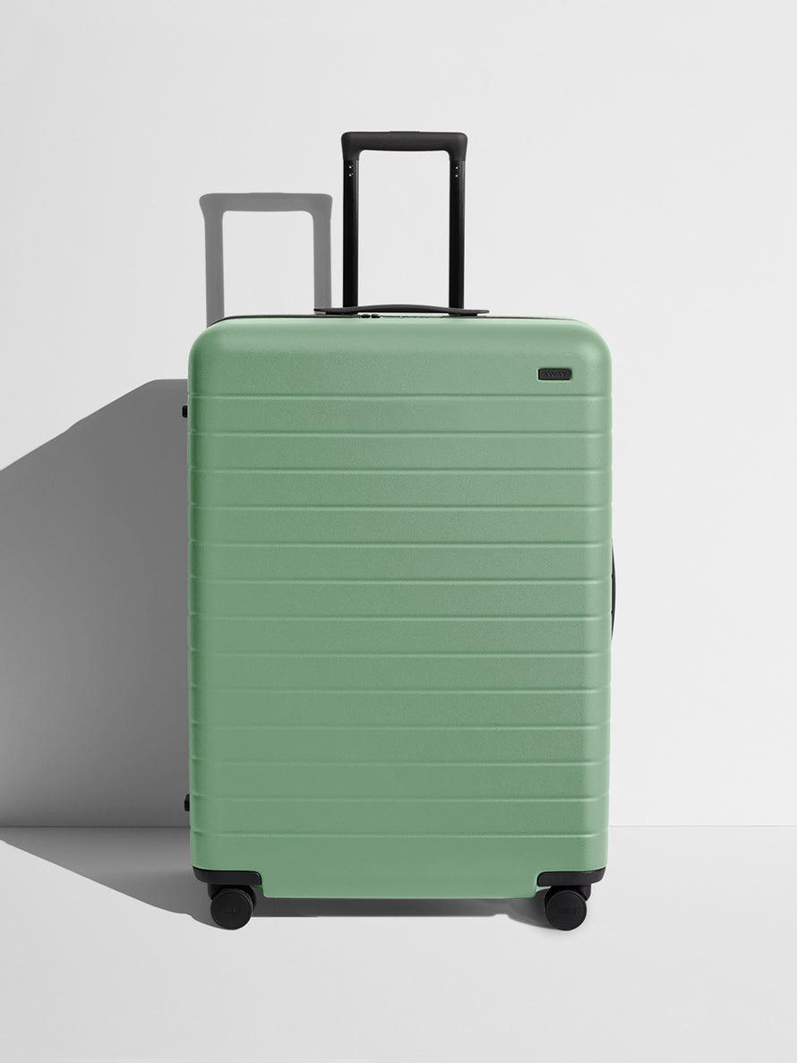 Front view of a Sea Green Large suitcase