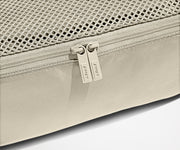 Close up view of the nylon Packing Cube and mesh top