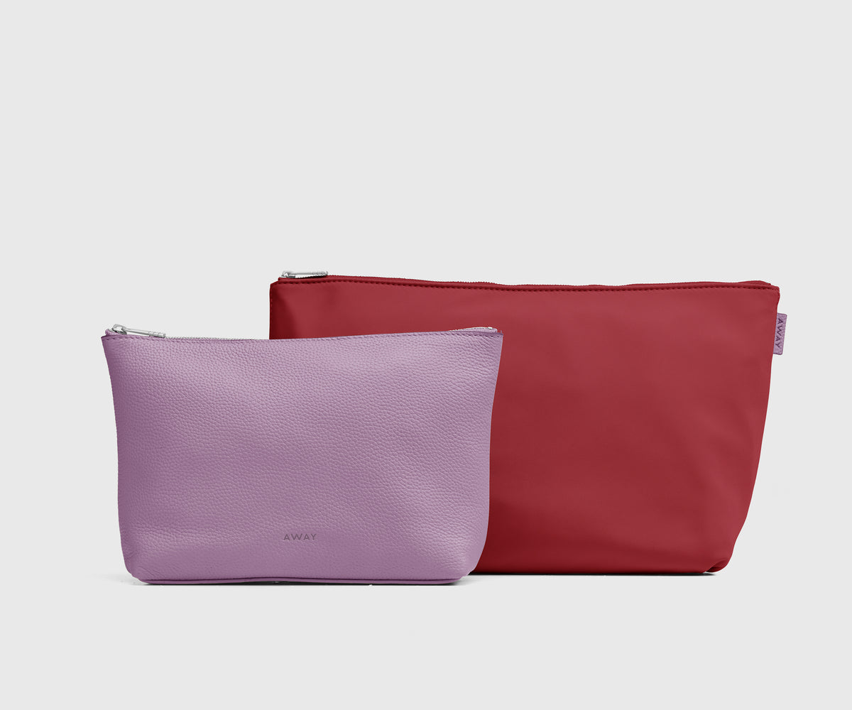 Pouch Duo in Cherry Red/Electric Iris
