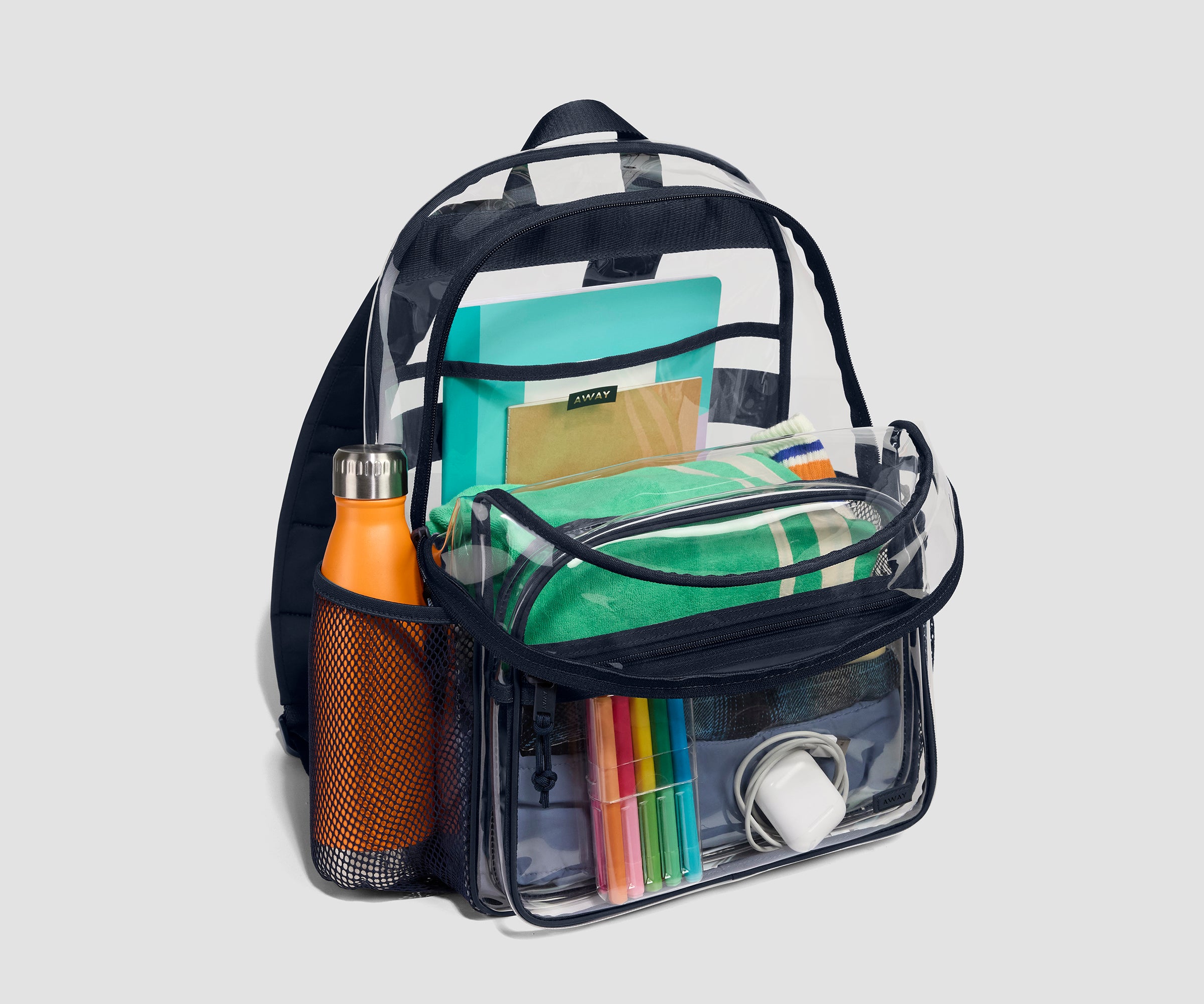 Clear Daily Backpack in Clear/Navy Blue