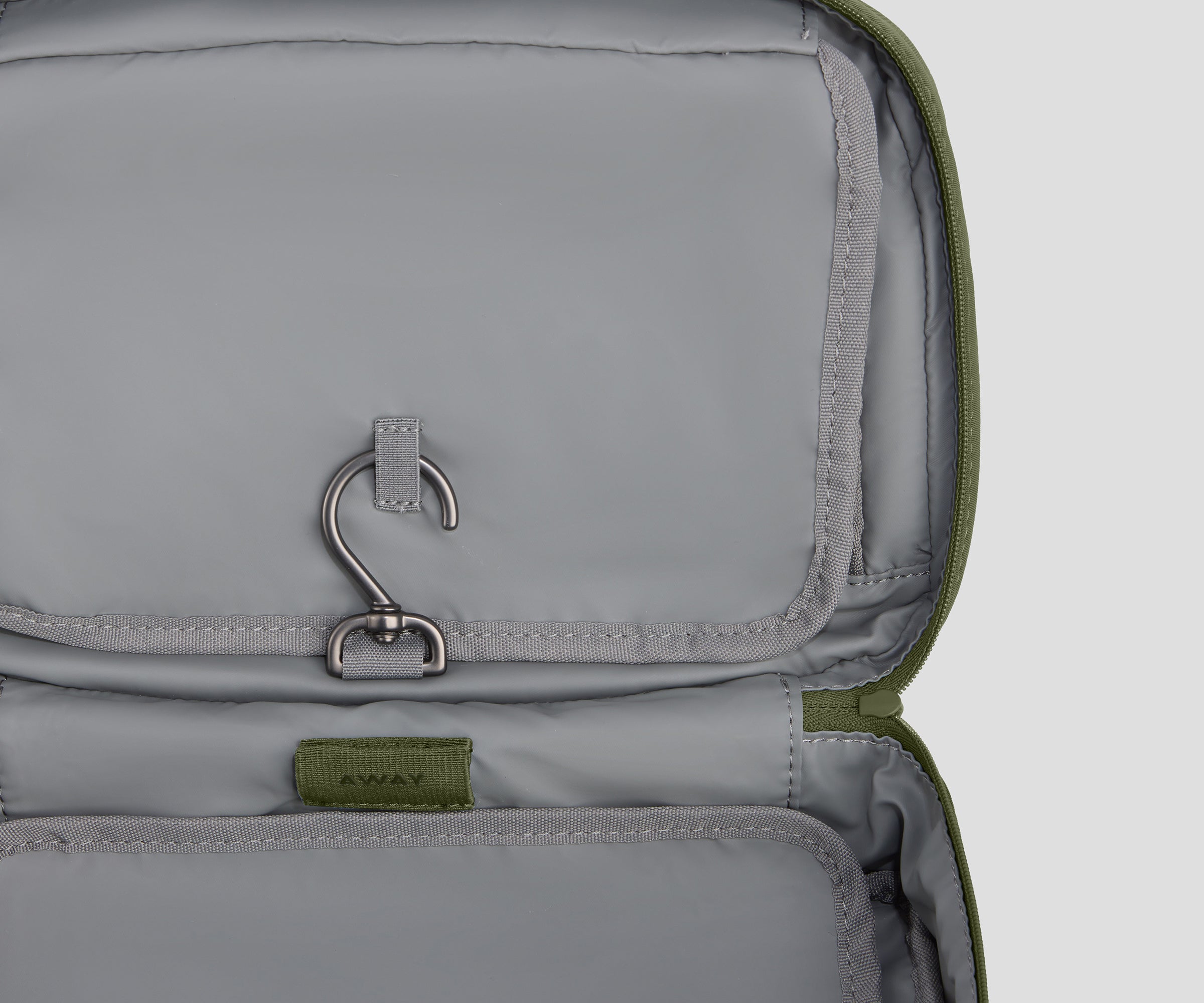 Hanging Toiletry Bag in Olive Green