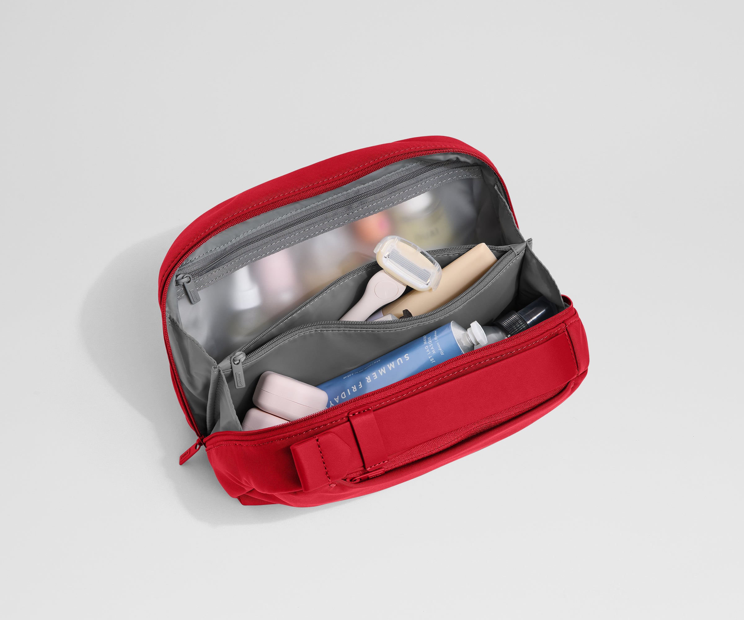 Large Toiletry Bag in Cherry Red
