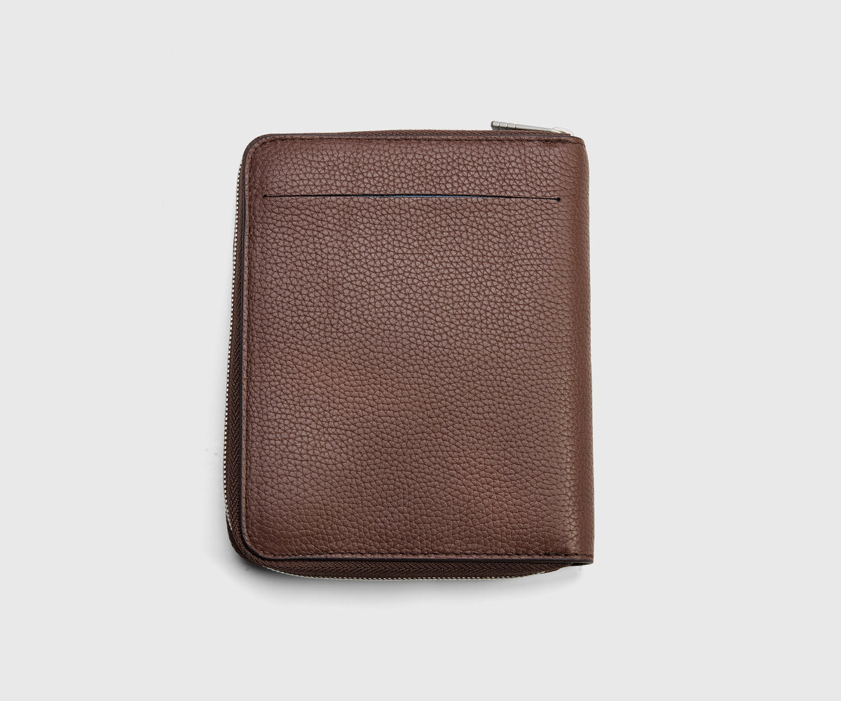 Travel Wallet in Chocolate Brown/Powder Blue