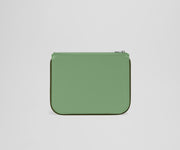 Back view of the small leather pouch