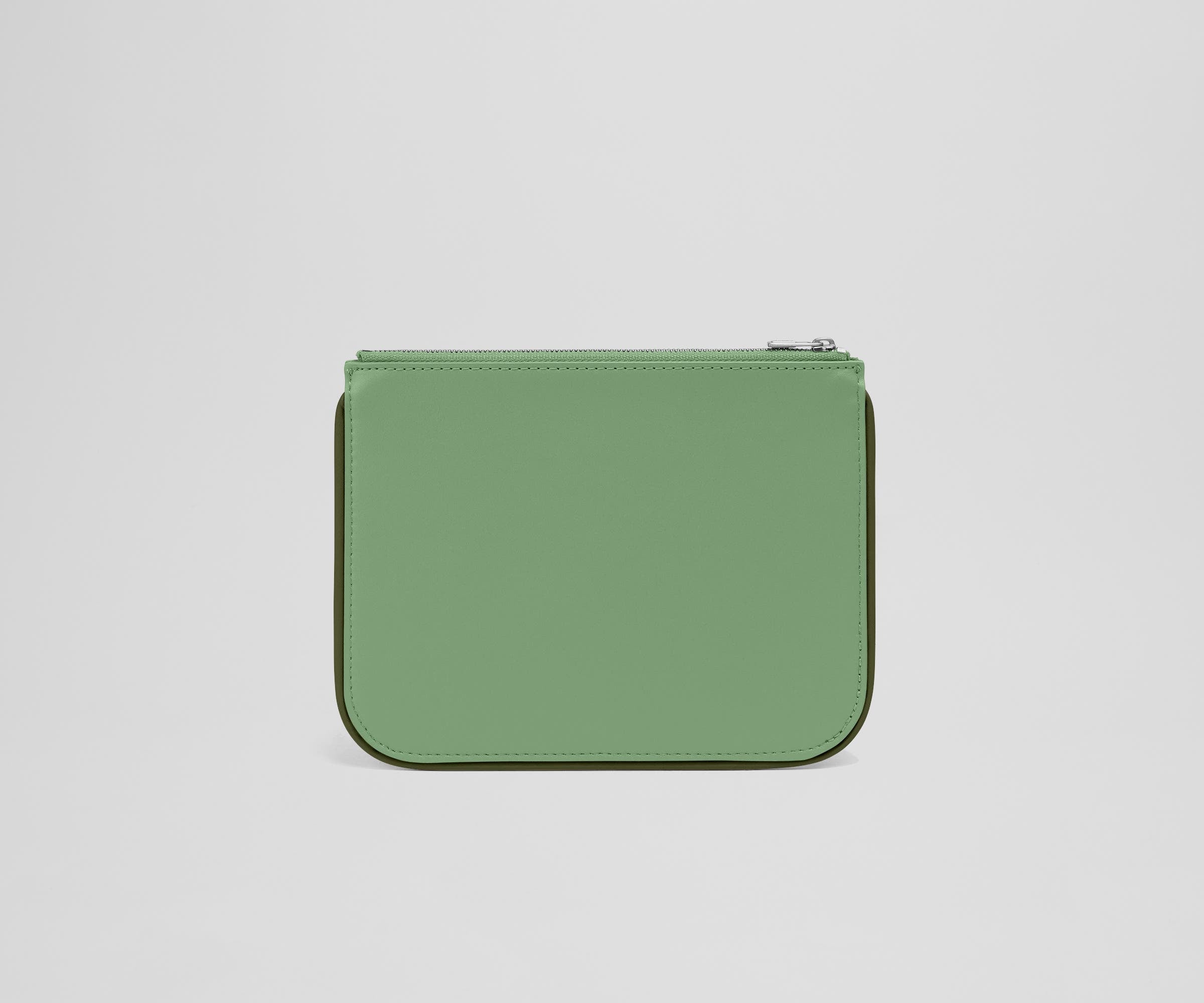 Back view of the small leather pouch